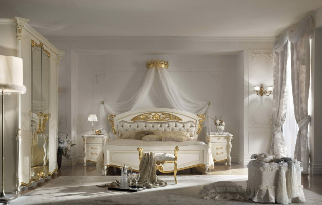 Italian Bedroom Furniture Luxury Designer Bed Double Beds Gold