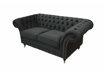 Chesterfield Black 2 Seater Couch Upholstery Couches Design Sofa Textile
