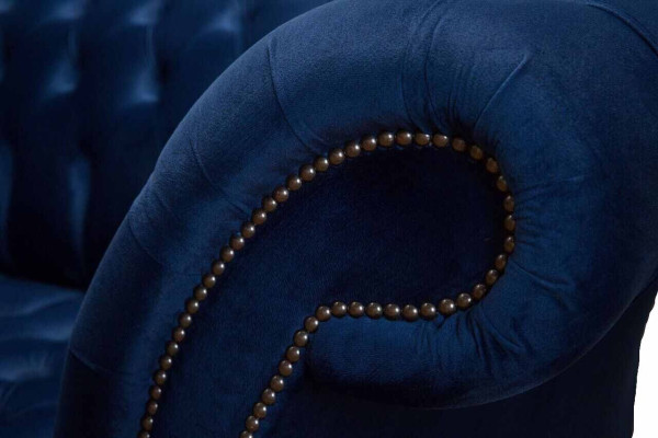 English Chesterfield Office Seat Furniture Furnishings Sofa Couch 2 Seat RoyalBlue