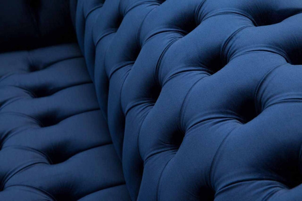 English Chesterfield Office Seat Furniture Furnishings Sofa Couch 2 Seat RoyalBlue