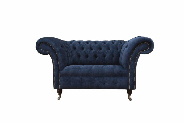 Chesterfield Sofa 1.5 Seater Designer Couches Couch Fabric Upholstery Textile
