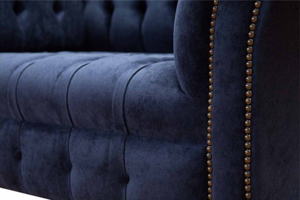 Chesterfield Sofa 1.5 Seater Designer Couches Couch Fabric Upholstery Textile