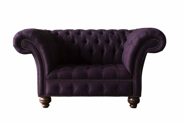 Design Chesterfield Fabric Couch Armchair 1.5 Seater Upholstery Sofas Lounge