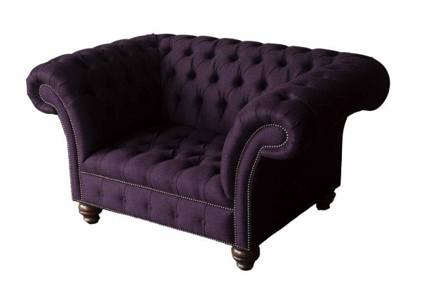 Design Chesterfield Fabric Couch Armchair 1.5 Seater Upholstery Sofas Lounge