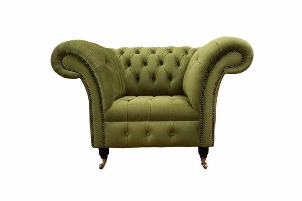 Chesterfield Design Armchair Couch Upholstery Luxury Textile Couches Single Seater