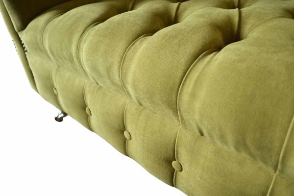 Chesterfield Armchair Textile Design Sofa Fabric Couch Sofas Upholstery Gray new