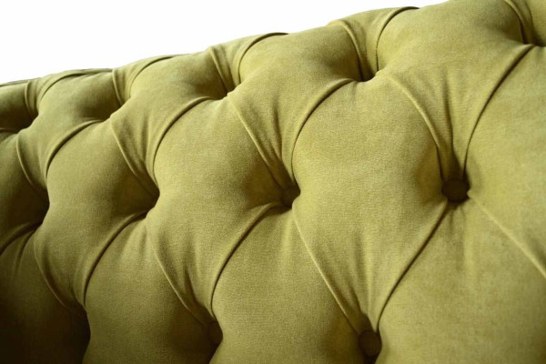 Chesterfield Armchair Textile Design Sofa Fabric Couch Sofas Upholstery Gray new