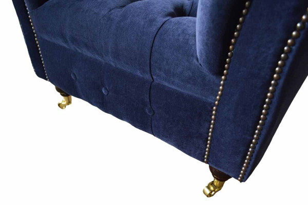 Chesterfield Textile Armchair 1 Seater Sofa Upholstery Design Luxury Modern