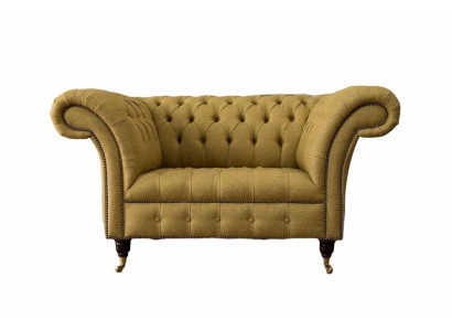Chesterfield Armchair Design Upholstery Sofa Couch Brown Textile Furniture new