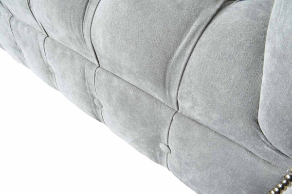 Gray Chesterfield Wing Chairs Gray Armchair Couch Fabric Sofa Living room