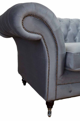 Design Chesterfield Fabric Couch Armchair 1 Seater Upholstery Sofas Lounge new