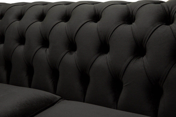 Chesterfield Armchair Lounge Black Sofa Couch Upholstery Modern Textile new