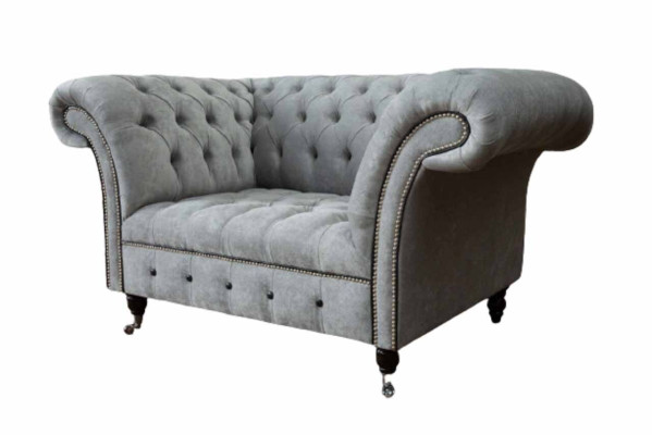 Chesterfield Armchair Fabric Living room Design Upholstery Textile Design Luxury