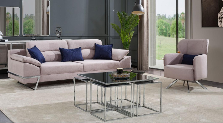 Group Living room Sofa set 31 Seater Seating group Gray Sets