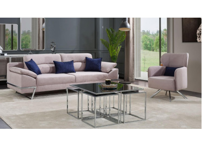 Group Living room Sofa set 31 Seater Seating group Gray Sets