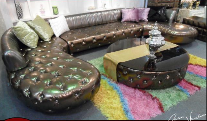 Chesterfield Corner sofa U-shape Luxury Couch Living landscape Gold Corner suite
