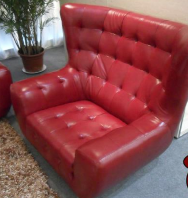 Sofa set Chesterfield Armchair Sofa Set 3-piece leather sofa red modern