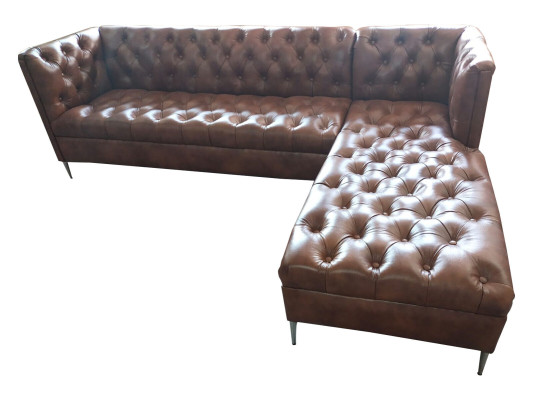 Chesterfield Corner sofa L-shape Leather luxury couch leather sofa Corner suite