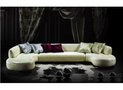 Chesterfield Corner sofa U-shape Luxury Couch Leather Sofa Sofas White Modern
