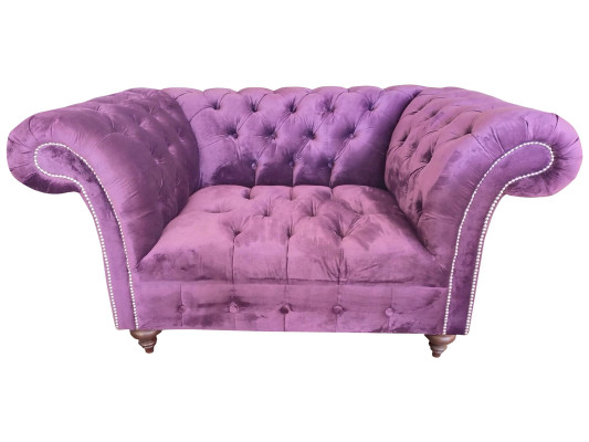 Chesterfield Armchair Couch 1 Seater Textile Armchair Fabric Seat Lounge Furniture