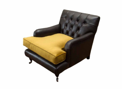 Armchair Couch Sofa Leather Brown Lounge Upholstery Seater Luxury Design Club
