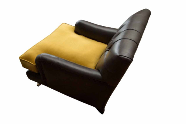 Armchair Couch Sofa Leather Brown Lounge Upholstery Seater Luxury Design Club