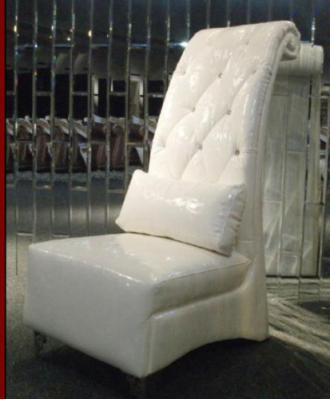 Luxury Armchair Chesterfield Imitation leather 1 Seater White Armchair Lounge
