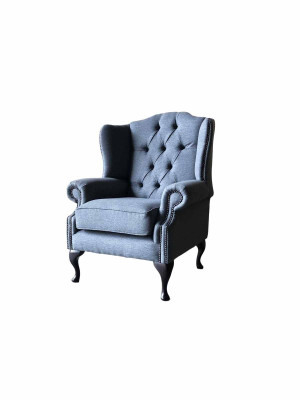 Armchair 1 Seat Textile Lounge Luxury Upholstery Wing Chair Single Seater Design 1