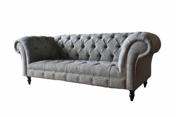 Chesterfield Couch Sofa Upholstery 3 Seater Couches Seat Sofas Gray new