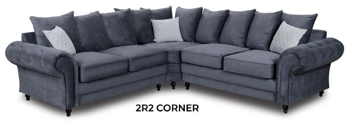 Modern Corner sofa Sofa Style Gray Sofa Upholstery Fabric Textile Furniture L-shape Couches