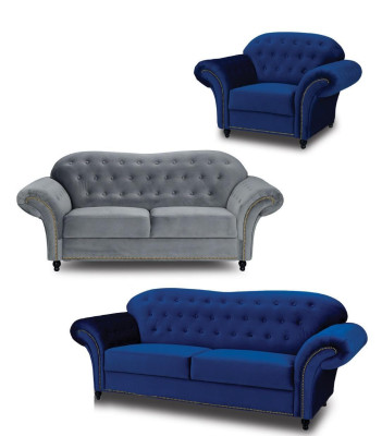 Chesterfield Sofa set Couch Upholstery Furniture 3+2+1 Velvet fabric Couches