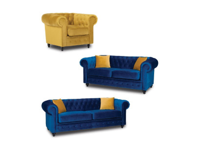 Chesterfield Sofa set Couch Furniture Living room Furnishings 3+2+1 Seater