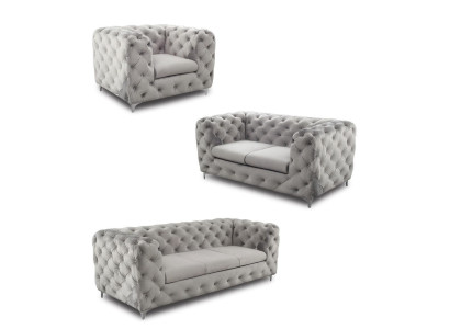 Chesterfield sofa set couch sofa set velvet gray couches seating furniture