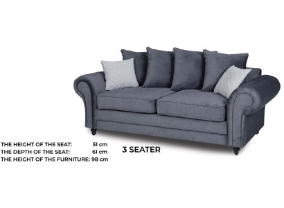 Three Seater Couch Upholstery Furniture Velvet Couch Fabric Sofa 218cm Couches