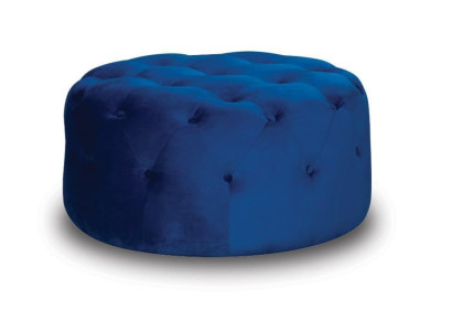 Stool footrest Stool Seat Living room Fabric Blue luxury seating furniture