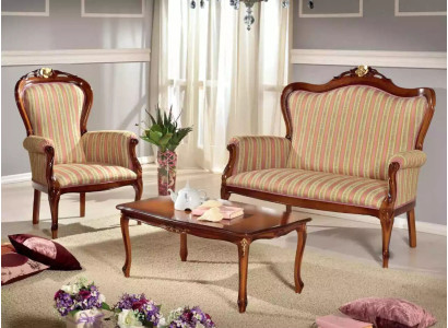 Classic sofa set seating furniture three-seater bench seat coffee table luxury