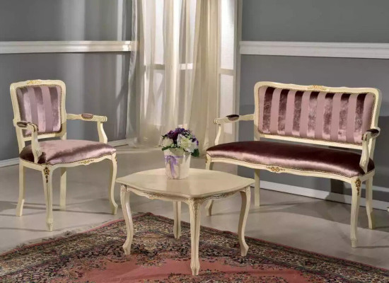 Classic seating set Stool Armchair Living room furniture Benches Suite new