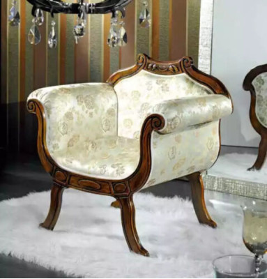 Classic r Luxury Single Seater Upholstery Seat Textile Furniture Designer Armchair