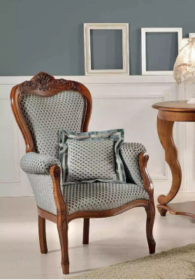 Classic r Living room Armchair Upholstered Chair Fabric Furniture Single Seater Office
