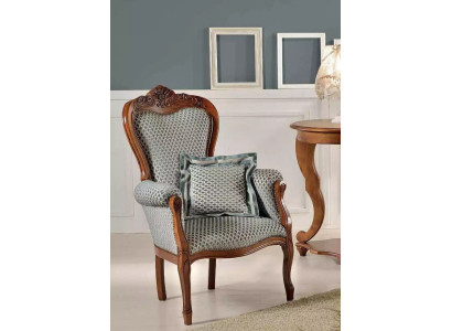 Classic r Living room Armchair Upholstered Chair Fabric Furniture Single Seater Office