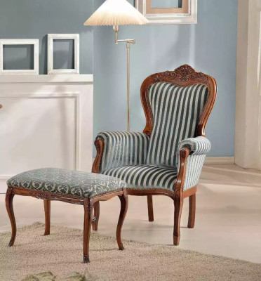 Classic r Armchair Living room Single Seater Designer Upholstery Seat Fabric Furniture