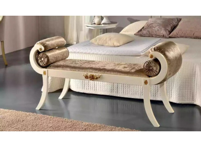 Classic beige upholstered bench bench seating furniture designer wooden furniture