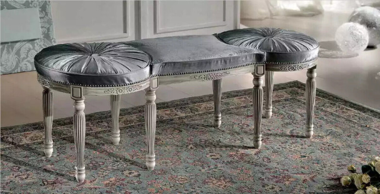 Classic Gray Bench seat Design Textile new Upholstery Fabric seat furniture