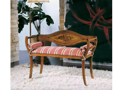 Elegant handmade bench seat with decorative backrest