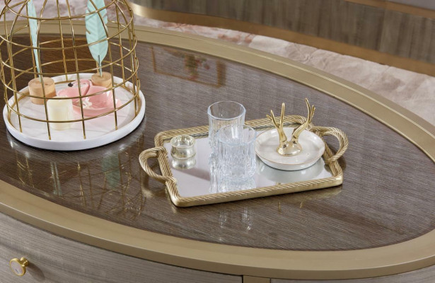 Oval coffee table luxury sofa side tables wooden table Dubai luxury hotel