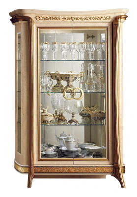 Display case Showcases Wardrobe Glass cabinet Living room Shelf Rococo Baroque Real Wood