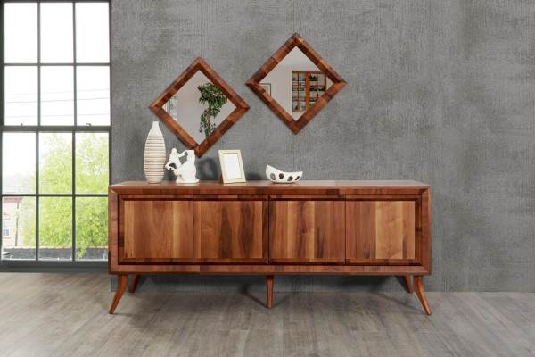 Dining room Set Dining table 4 Chairs Sideboard Tables Wood Design Group Suite 6pcs