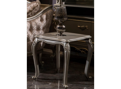 Silver Side table Baroque Rococo Table Newspaper table Living room Wood