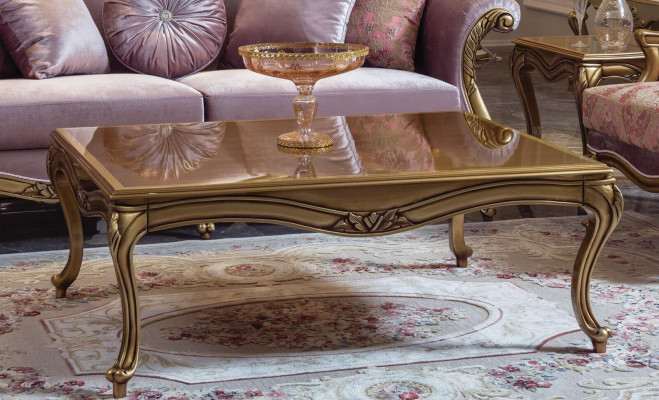 Royal Coffee table Gold Brown Table Baroque Rococo Coffee tables Wood