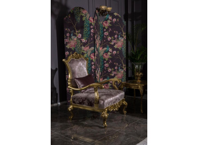 Armchair Single Seater Luxury 1 Seater Upholstery Seat Baroque Textile Fabric Art Deco